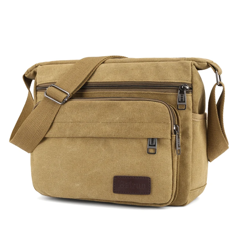New Canvas Bag Men's One-Shoulder Cross-Body Bag Casual Men's Bag Large-Capacity Men's Multi-Functional Backpack