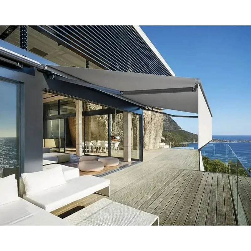 

Full Cassette Retractable Awnings Hot Sale Balcony Garden Motorized Awning Remote Control Waterproof Roof Foldable Umbrella