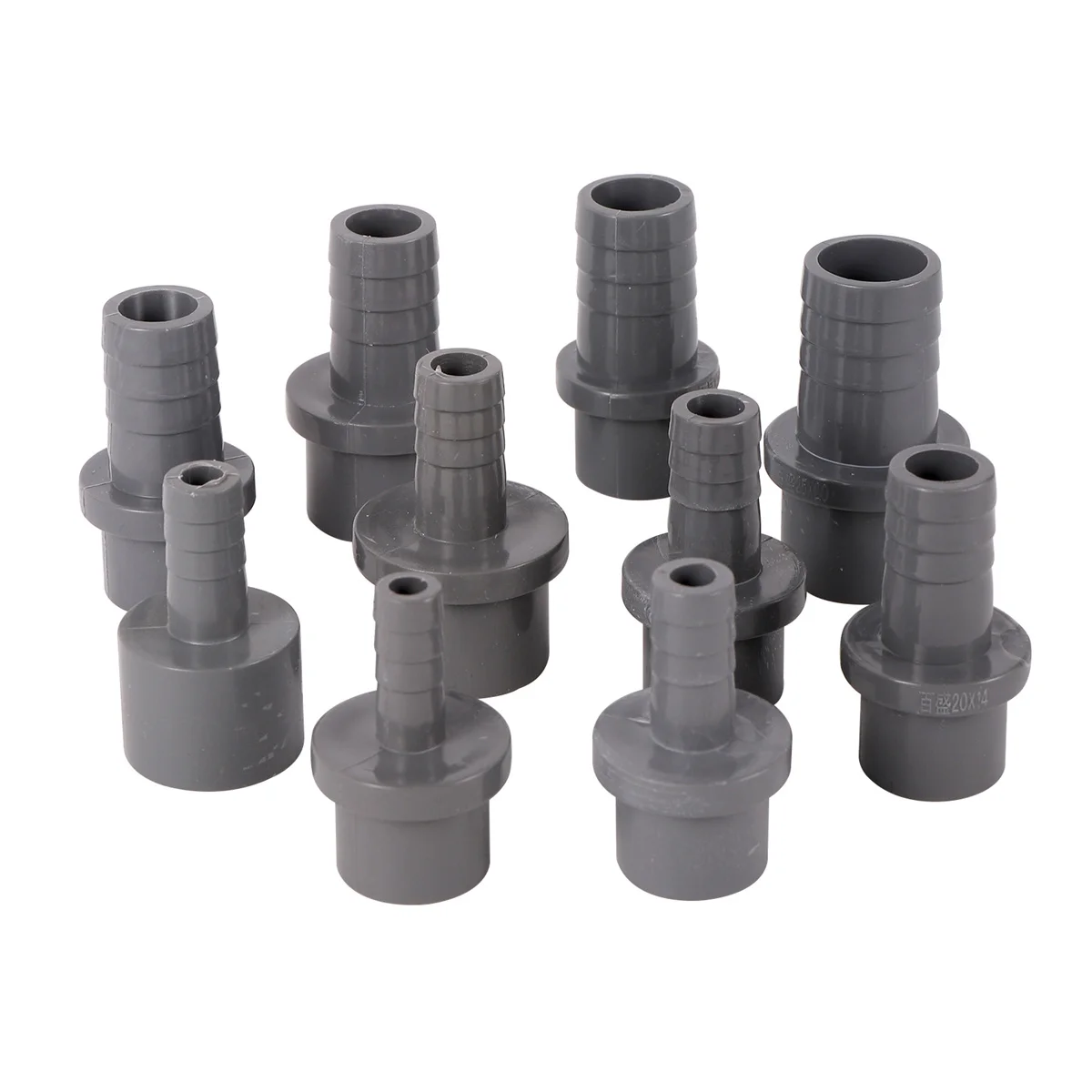 Grey PVC Water Pipe Fittings OD20/25 To 8/10/12/14/16/18/20mm Reducing Joint Garden Irrigation Aquarium Drainage System Coupling