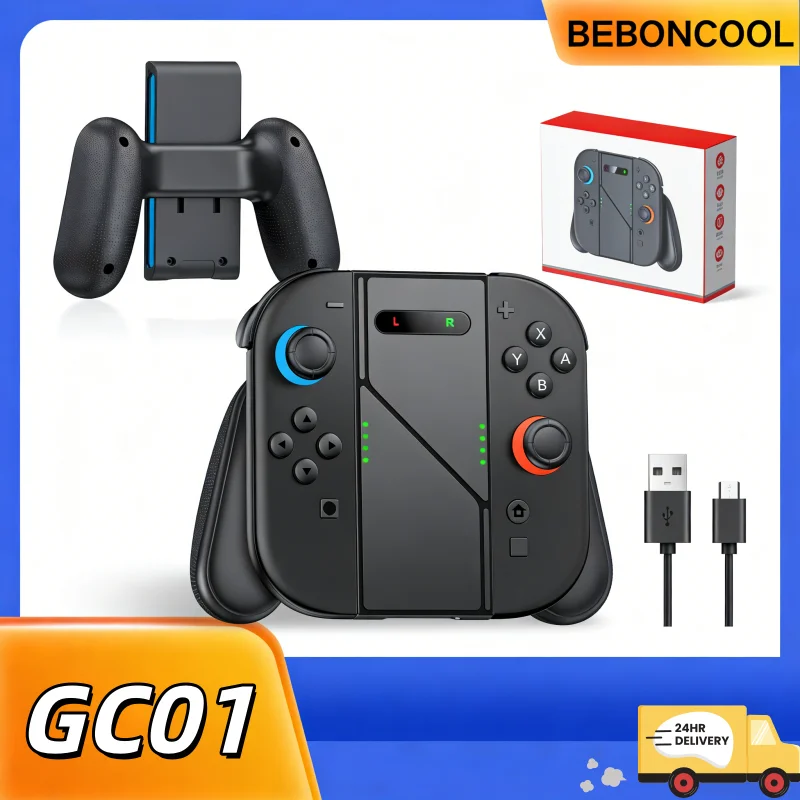 

BEBONCOOL для Switch 2: зарядная ручка-держатель для Joy-con, портативный контроллер-грип, двойная зарядная подставка для джойпадов Switch 2