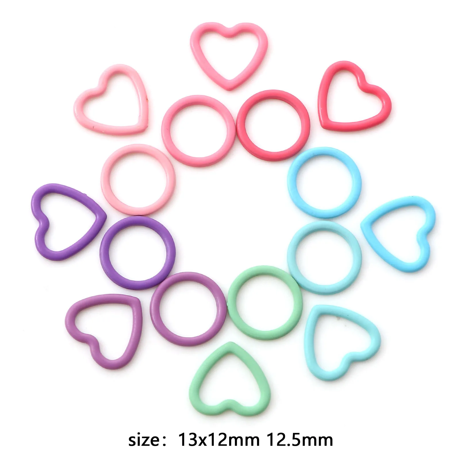 32PCs/Lot Zinc Alloy Knitting Stitch Markers Heart Round Multicolor Crochet Stitch Lock Knit Needle Clip Sewing Tool Accessories