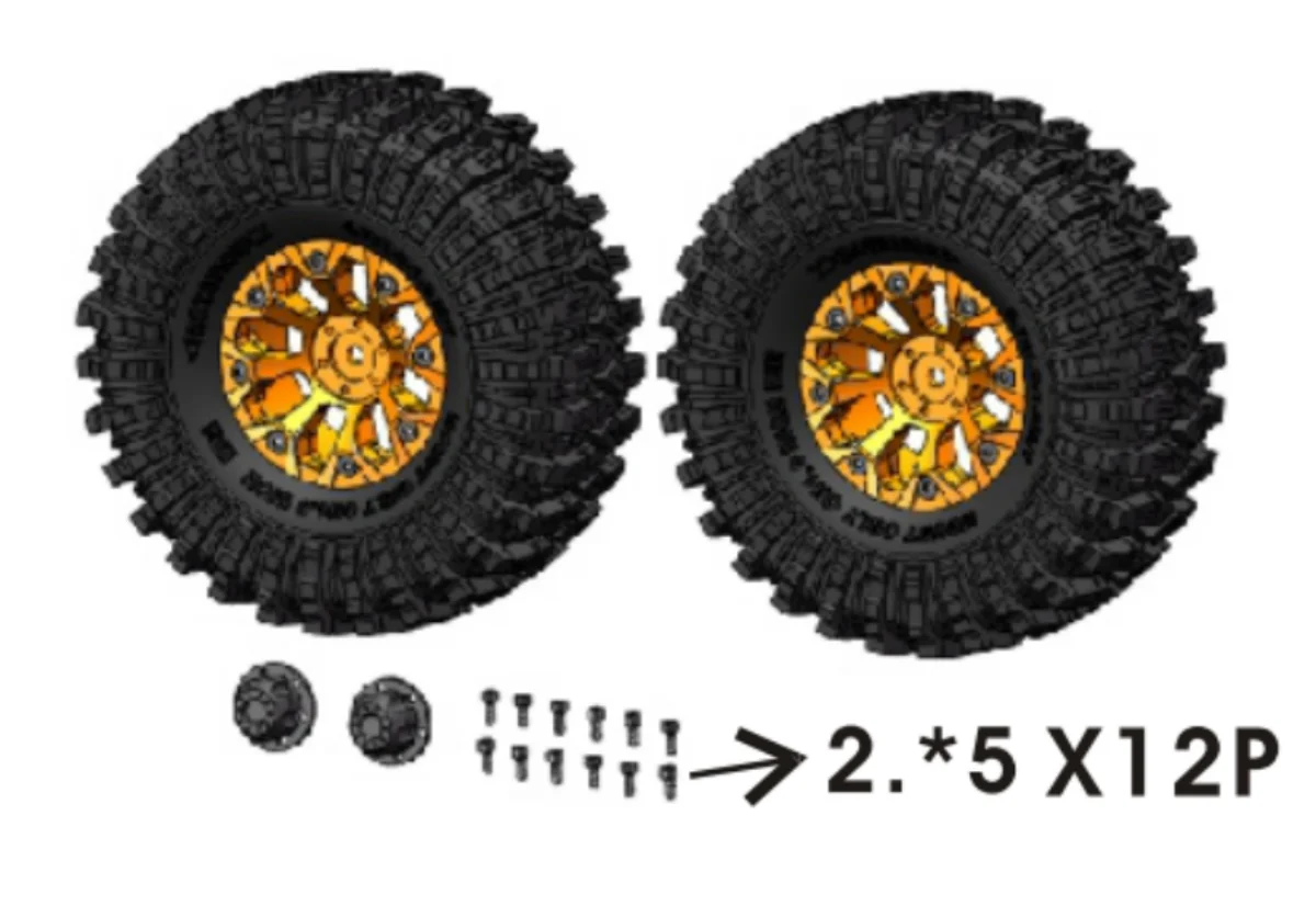 RGT Spare Parts R86351 Wheel Complete L/R For EX86120  1/10 Scale 4WD Off-Road Crawler