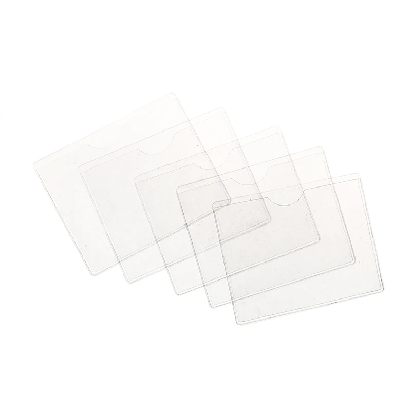 5Pcs Transparent PVC Parking Permit Card Bag Plastic Card Cover Pocket Self-adhesive Clear Label Bag Bill Storage Card Ho