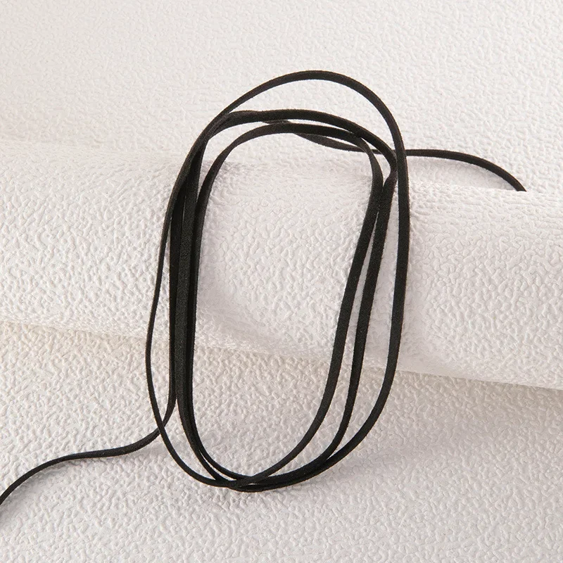 Punk Goth Black Velvet Big Bowknot Pendant Chokers Necklace for Women 145cm Weave Knotted Bow Adjustable Chain New Year Jewelry
