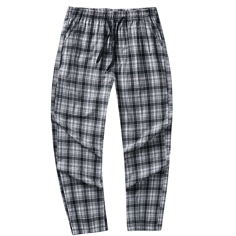 Men'S Versatile New Checked Straight Pants Korean Version Of Youth Handsome Casual Loose Spring And Summer 9-Point Trousers