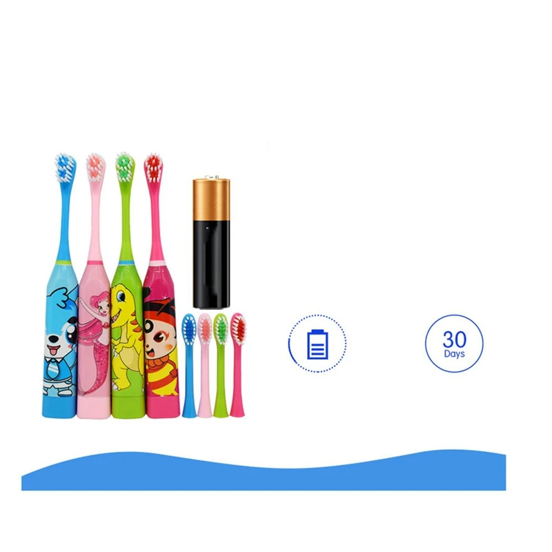 For Children Sonic Electric Toothbrush Cartoon Pattern With Replace The Tooth Brush Head Ultrasonic Toothbrush