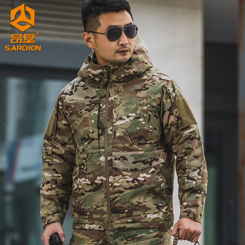 

Hiking Jacket For 2024 New Autumn Winter Waterproof Camouflage Outdoor Warm Hooded Tracksuit High Quality