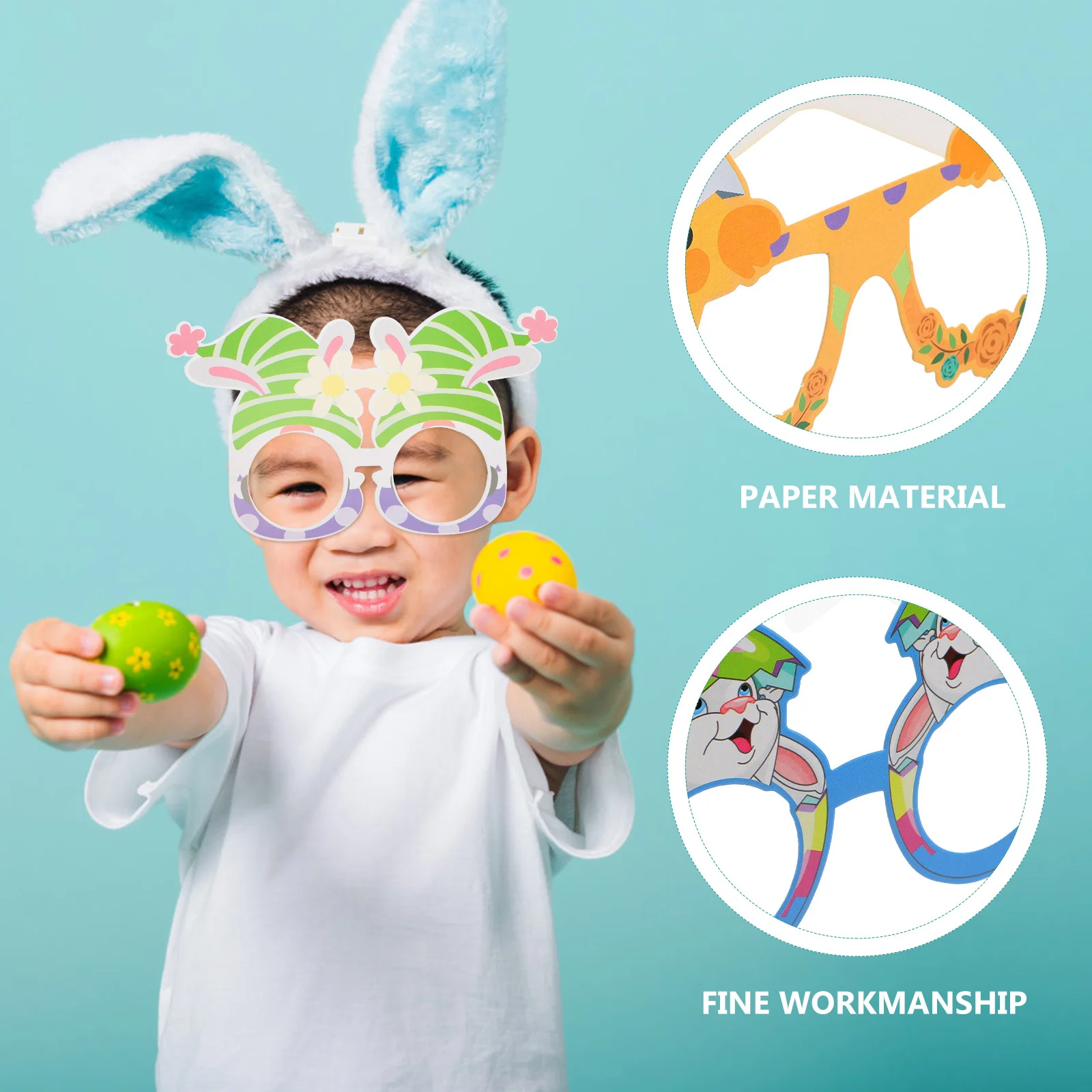 12 قطعة نظارات أرنب عيد الفصح تحت عنوان نظارات لوازم الحفلات للأطفال صور الدعامة عطلة اكسسوارات نظارات حفلات عيد الفصح #1