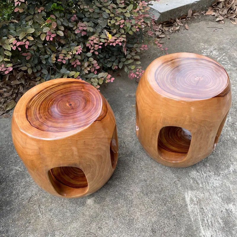 Camphor Wood Tree Stool for Home Log Stump Seat for Guzheng Rustic Bar Stool for Tea Table Natural Makeup or Shoe Change Stools