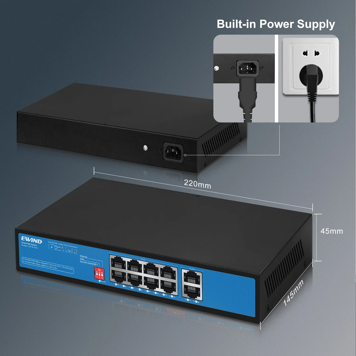 

2026 НОВЫЙ сетевой Ethernet-коммутатор Full Gigabit POE, разблокированный концентратор, 6–10, 11 портов, 1000 Мбит/с, SFP, RJ45, 802.3 Af, для IP-камеры