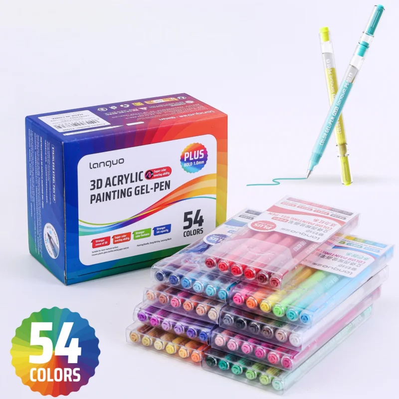 

54 цвета, акриловая гелевая ручка 3D, быстросохнущая акриловая гелевая ручка 1,0 мм, набор для рисования граффити, можно взять заметки, отметки, поздравительные открытки