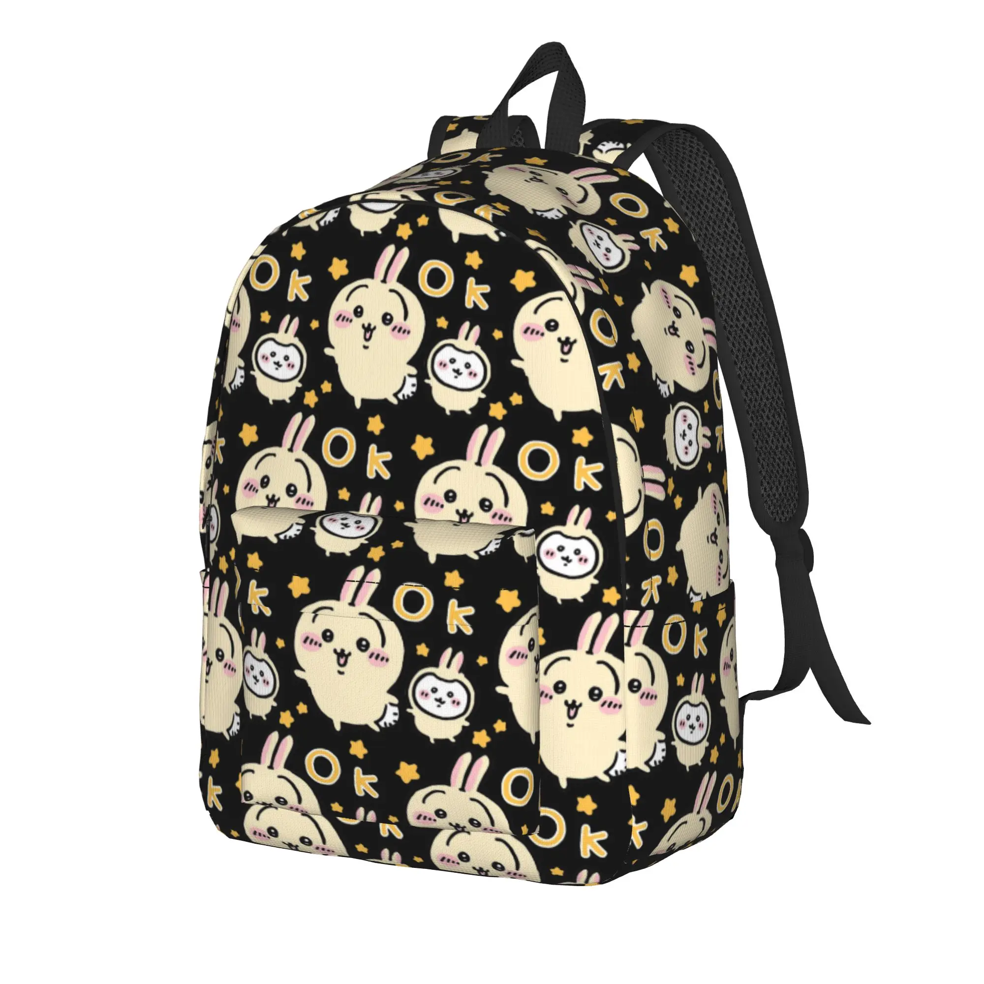 Chiikawas Yellow OK Backpack for Men Women Casual High School Hiking Travel Daypack  College Shoulder Bag Outdoor