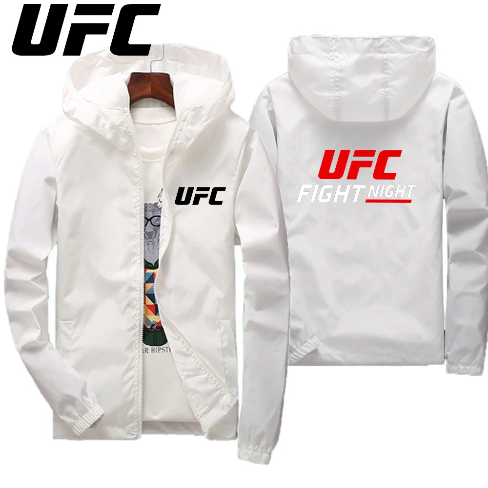 UFC سترة رجال الإطفاء غير الرسمية الجديدة للرجال، ملابس رياضية خارجية رفيعة للغاية وسحاب واقية من الشمس، صيف، نمط رياضي 2025