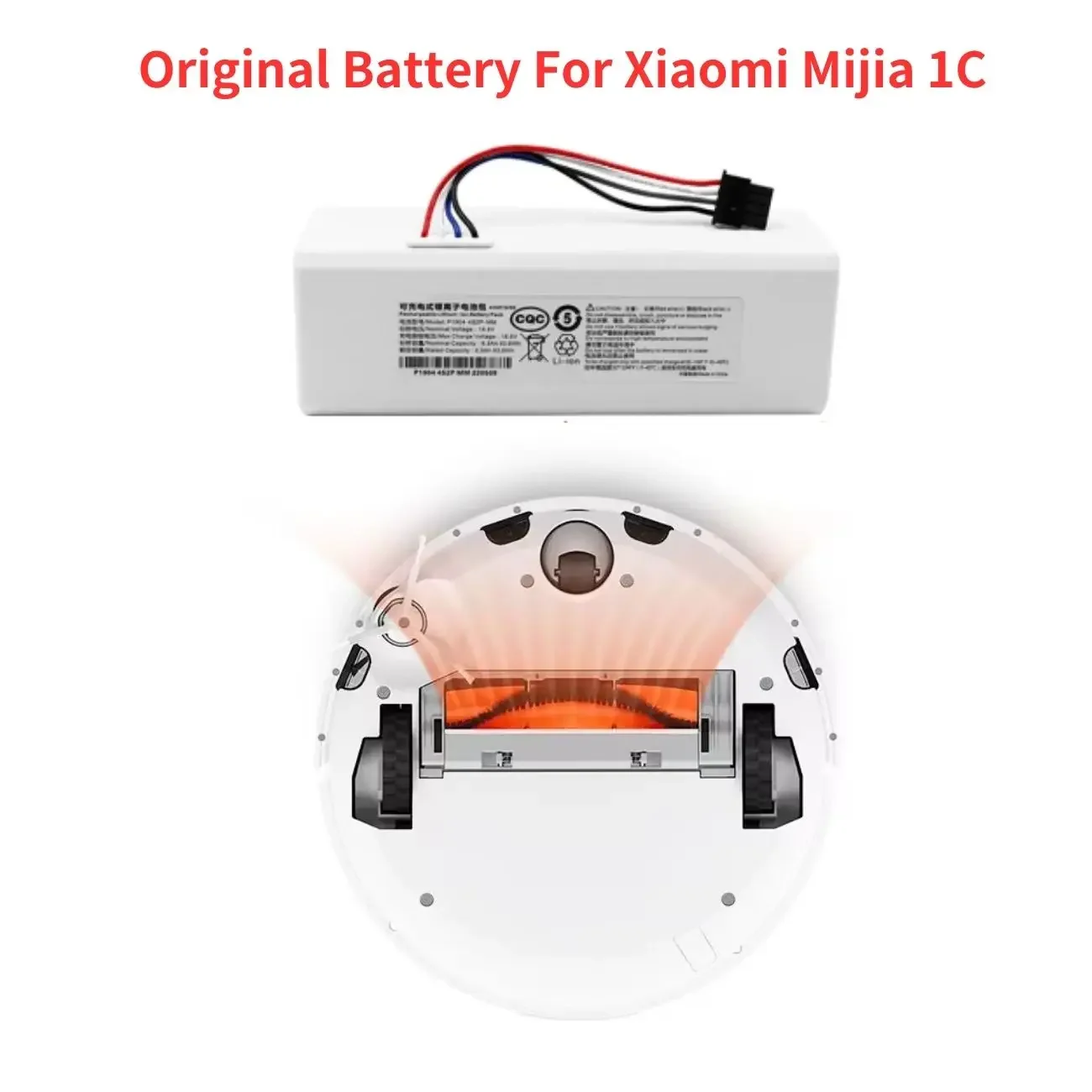 P1904-4S1P-MM Battery 14.4v 12800mAh For Xiaomi Mijia 1C STYTJ01ZHM Robot Vacuum Mop Cleaner Accessories Parts origina