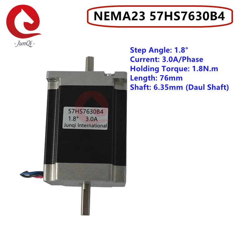 Nema23 57HS7630 4-Lead 57 Series Daul Shaft Stepper Motor 3.0A 1.8N.m High Torque For CNC Router Engraving Machine Cutting