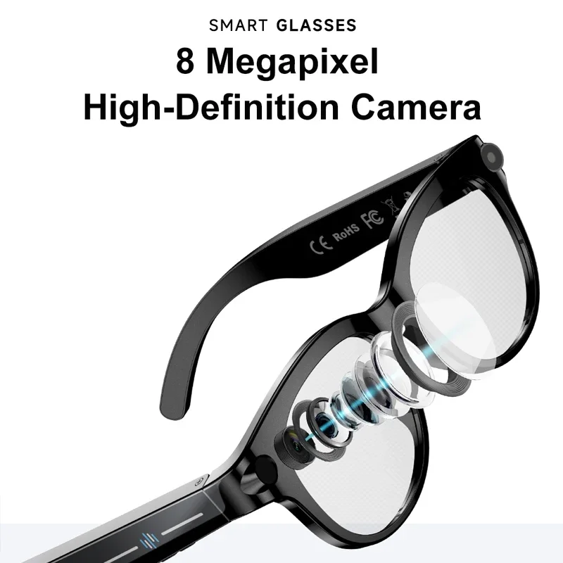 800W Pixel Camera Smart Glasses Video Recording AI Photo Recognition Bluetooth Call Voice Translation Sunglasses For Men Women