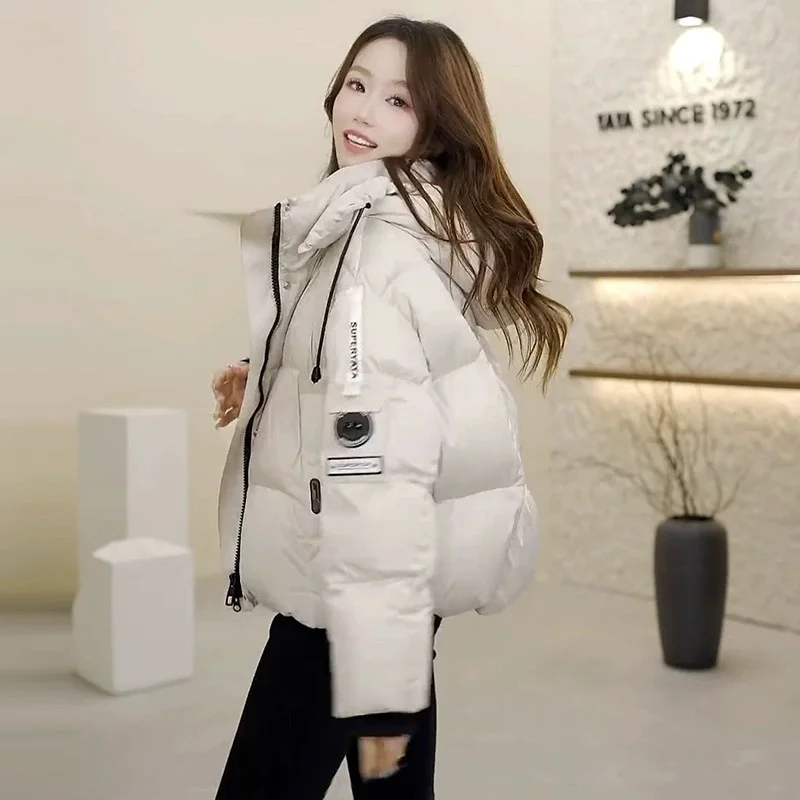 

New Winter 2025 Short Cotton-padded Jacket Women's Western-style Thick Bread Coat Down Cotton Coats Female Parkas Outwear