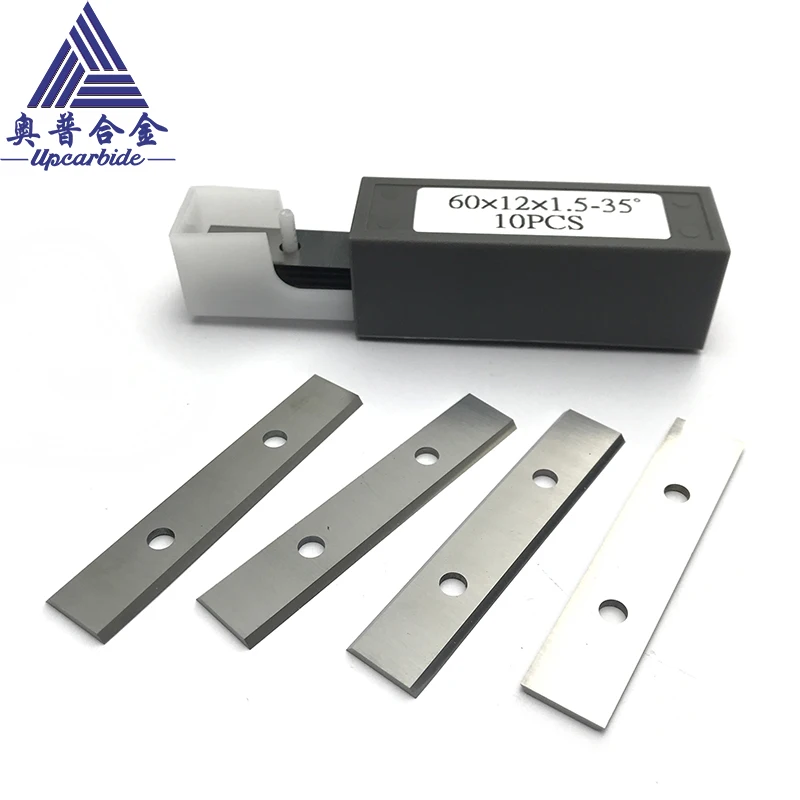 60*12*1.5-35 Degree Woodworking Carbide Scraper Blade Rectangular Indexable Knives for Helical Spiral Cutter Head