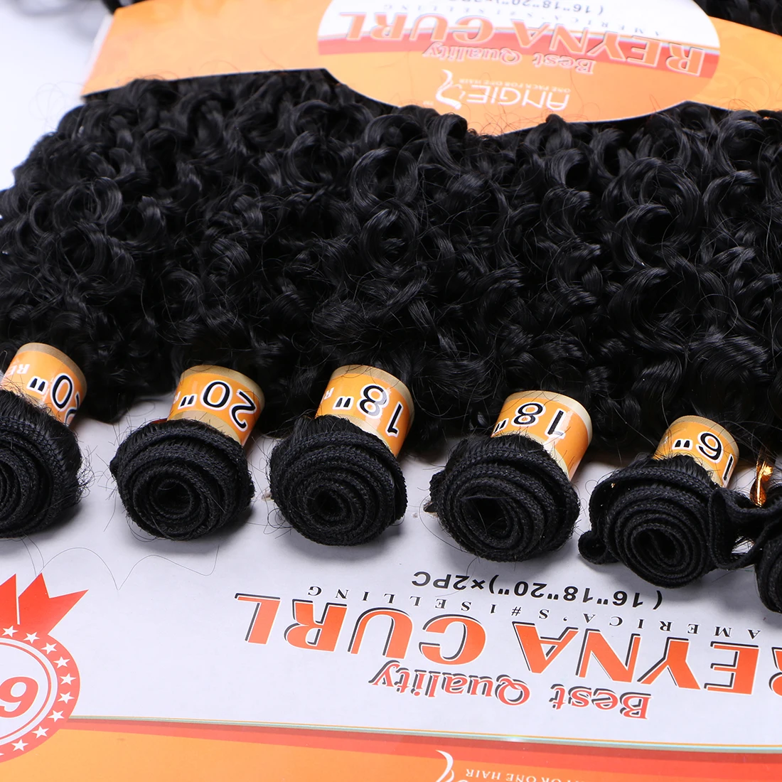 Angie kinky curly wave hoge temperatuur vezel weave reyna synthetische haarbundels 6 stks/partij haar gram