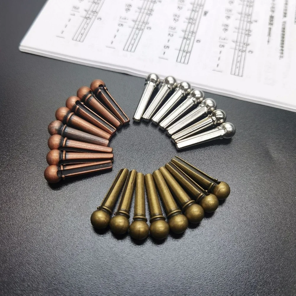 6pcs/set Metal Copper Acoustic Guitar Bridge Pins Guitar Strings fixed cone string pins string nails