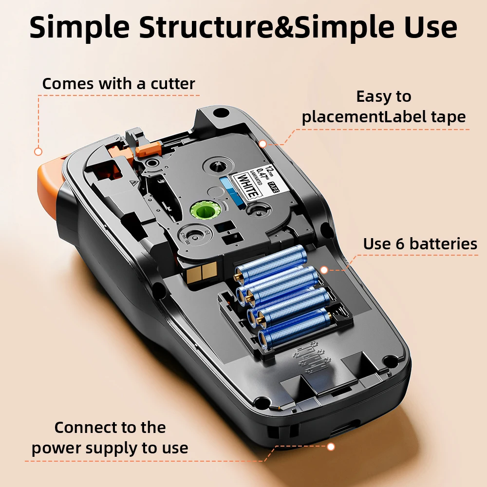 E1000PRO Portable Industrial Label Printer Compatible with Ordinary labels,Heat Shrink Tubing, Cable Labels, Ribbon Labels etc.