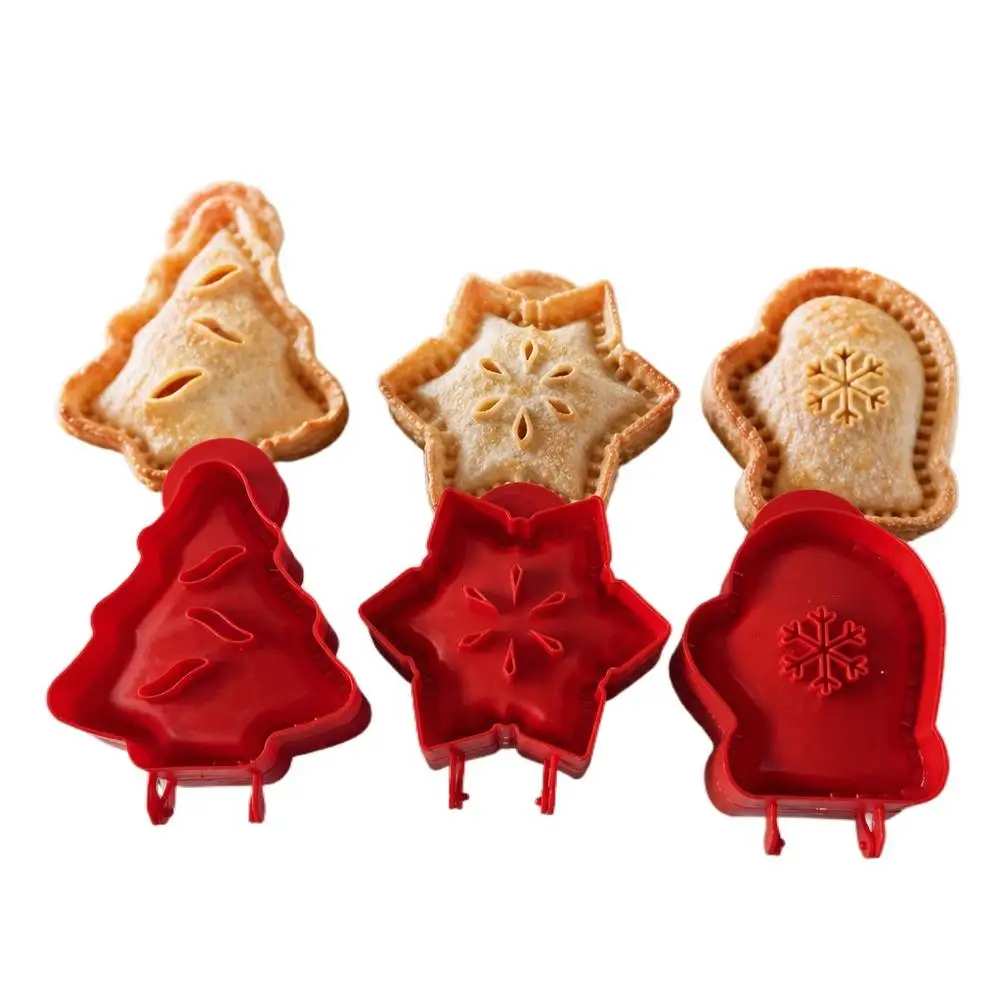 Classic Mini Hand Pie Molds Dough Presser Pie Maker Easy To Clean Lightweight Press Maker Snowflake Mitt Xmas Tree for Baking