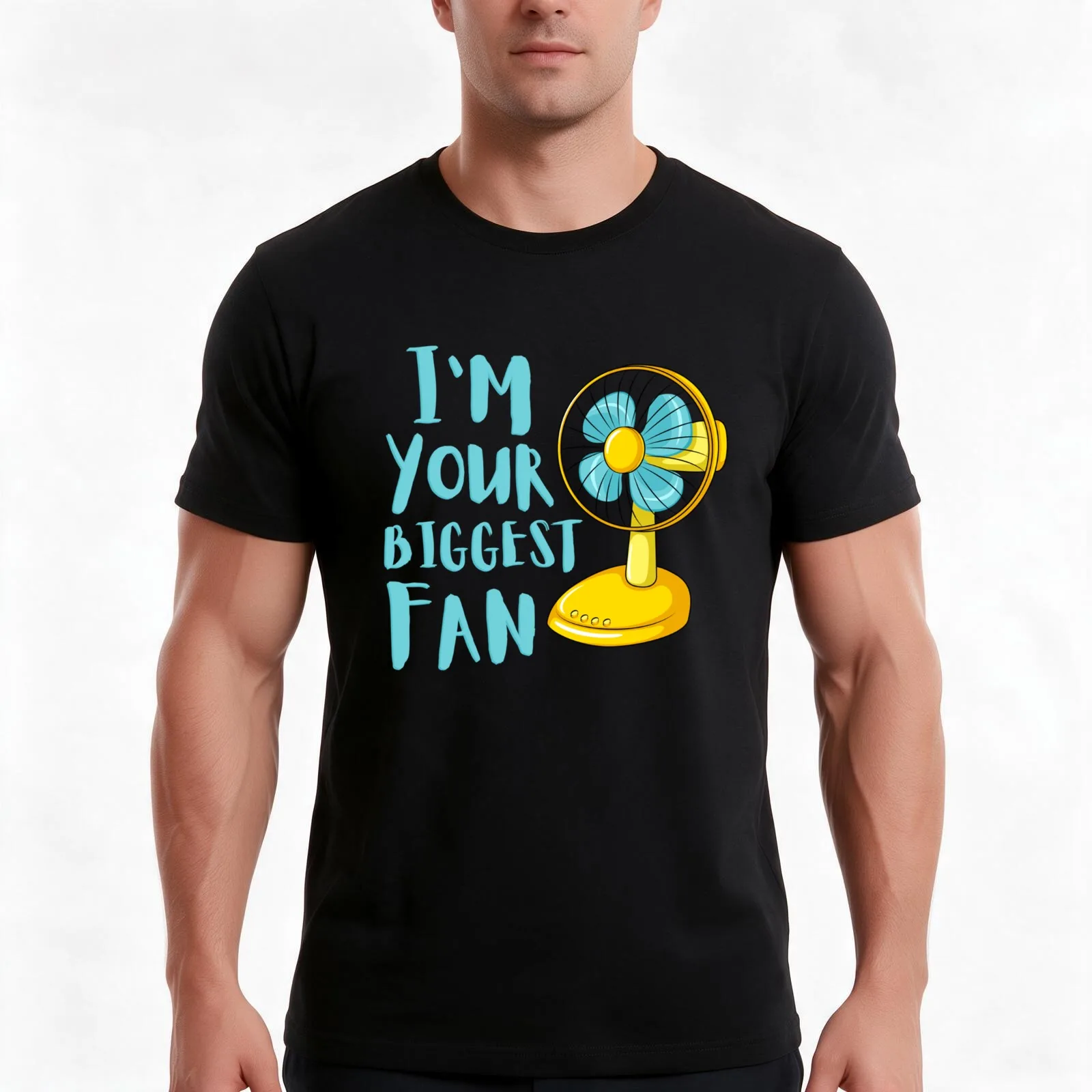 I_m your biggest fan T-Shirt Summer Casual Cotton Tee Oversized Streetwear Tops Vintage Graphic Print Loose Fit Short Sleeve
