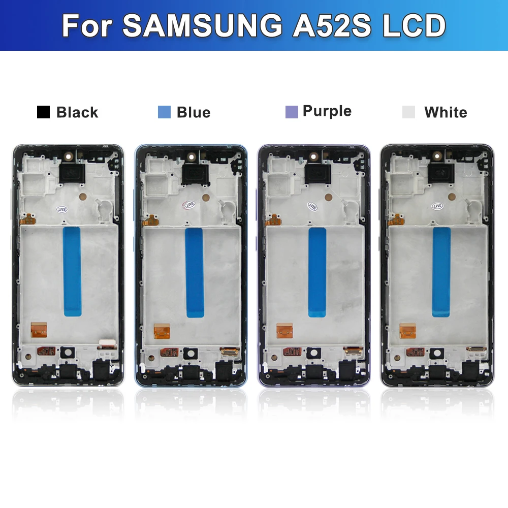 Pantalla LCD con marco para móvil, repuesto de digitalizador táctil para Samsung A52S 5G, A528, A528B, A528M, A528B/DS, nueva probada