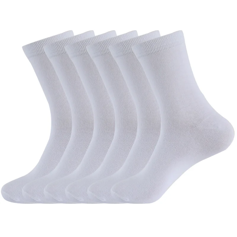 

6Pairs Men's Pure Cotton Socks Autumn winter Black White Business Casual Men's and Women's High Quality Plus Size EU38-48