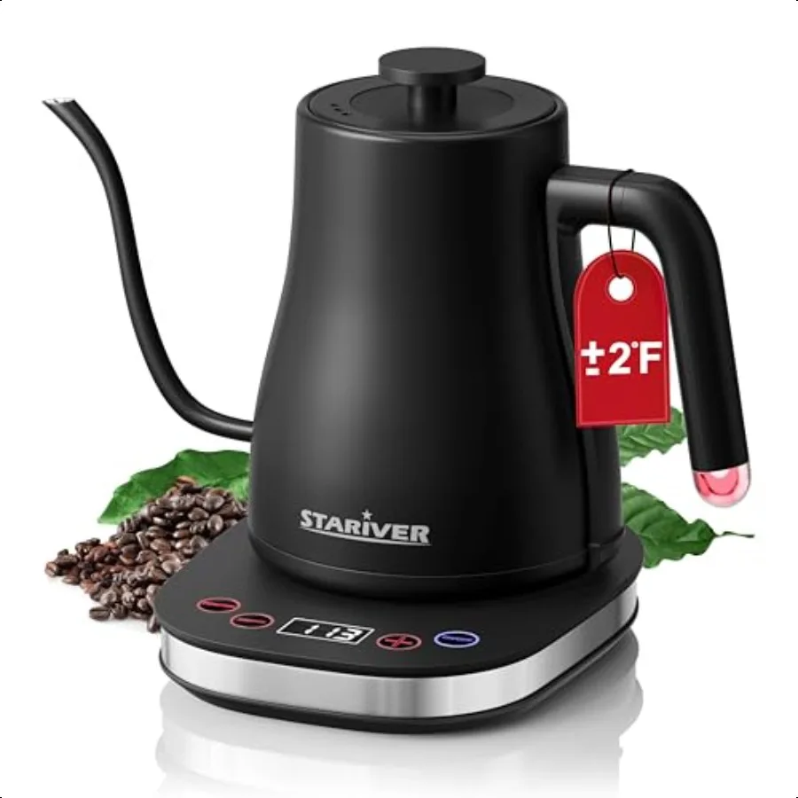 

Электрический чайник на гибкой стойке с 5 предустановками контроля температуры, чайник для наливания кофе ± 2 ℉ Чайник на гибкой стойке с контролем температуры 1,2 л для