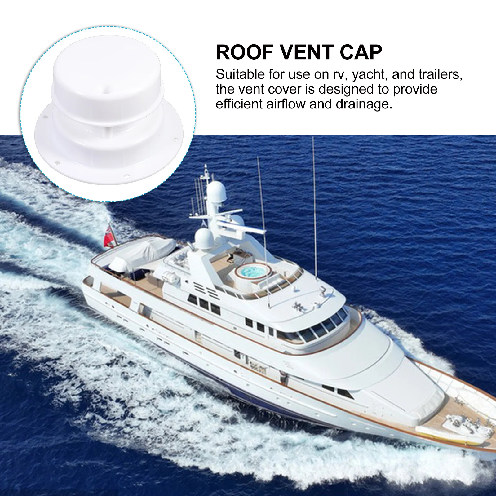 

Durable Rv Roof Vent Cover Cap Plastic Sewer Ventilation for Rv Yacht Trailers Weatherproof Design Fresh Air Flow Simple Setup