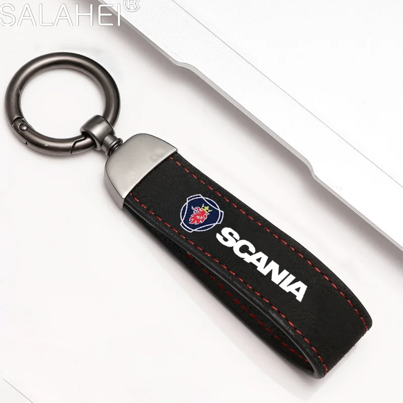 Suede Car Keychain Pendant Key Ring Chain Gifts For Scania K250 K280 K310 K320 K490 SERIE G P S SerieX 93 9-3 900 9000 Accessory