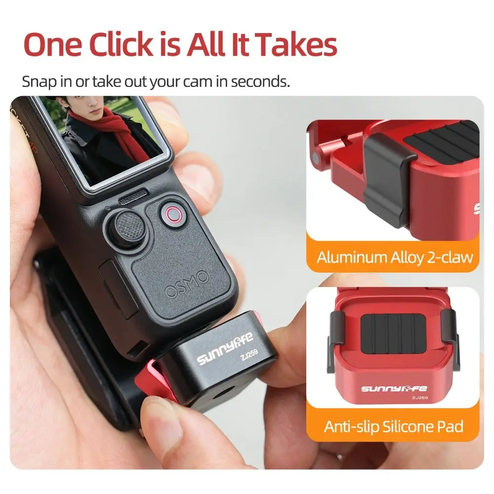 Metal Magnetic Mount Base Quick Release Non-Slip Expansion Bracket Holder Stable 180° Adjustable for DJI Osmo Pocket 4P/4/3