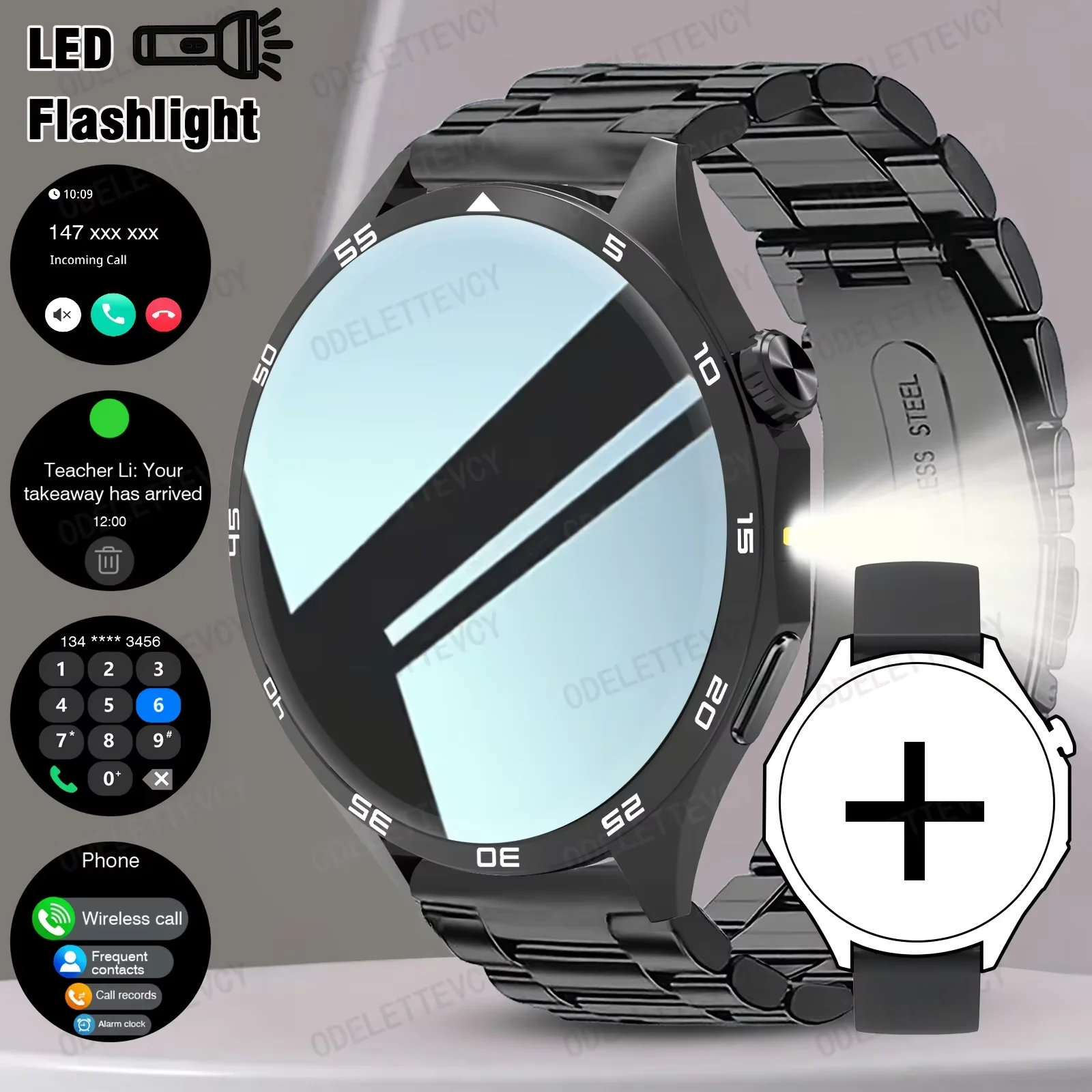 Smart Watch Full Touchscreen Supports WirelessCalls And Messages,Notifications,MultipleSports Modes,LED Lights,RemotePhotography