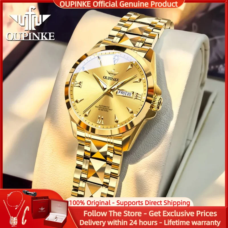 

OUPINKE Women Watch 3306 Luxury Brand Women All Automatic Mechanical Hand Original Dress Bracelet Women Watch Exquisite Gift Box