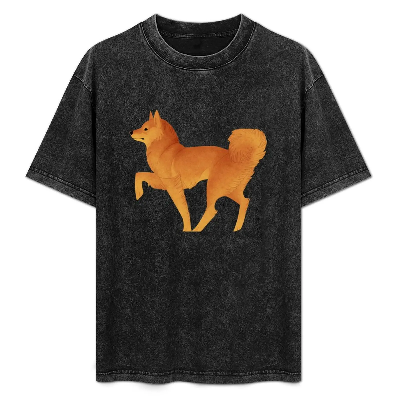 

Geometric dogs - Finnish Spitz T-Shirt Lightweight Print T-Shirt