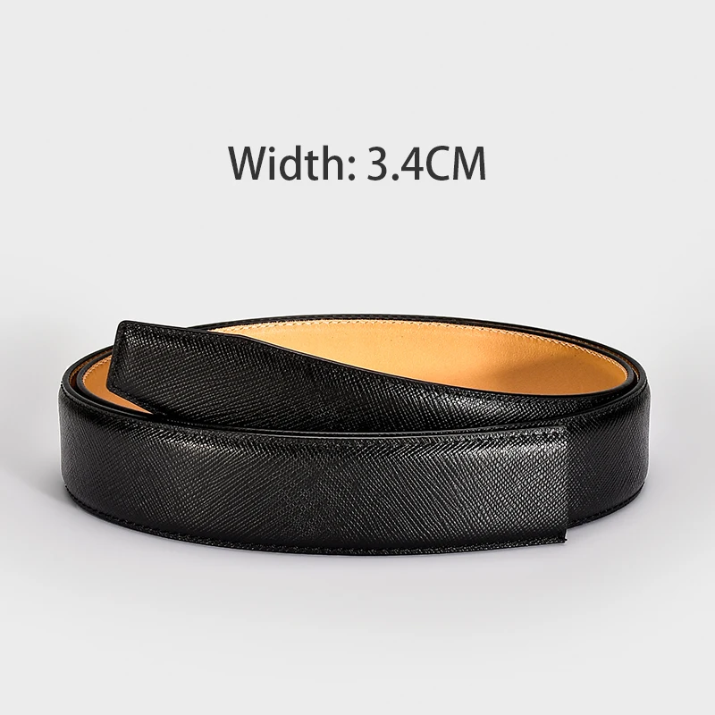 High end men's luxury goods without scalp and headless leather replacement with imported top layer cowhide belt strap