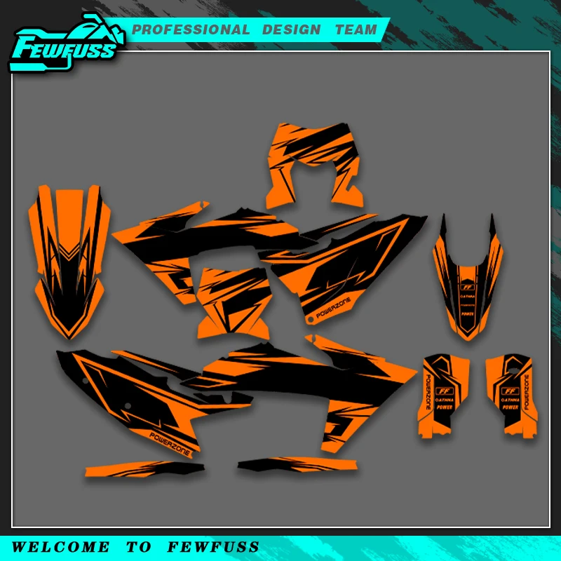 

Fewfuss для KTM 125 250 300 350 450 500 SX SXF 23-25 EXC EXCF XCW XCF 2024-2026 графические наклейки комплект наклеек для мотоцикла