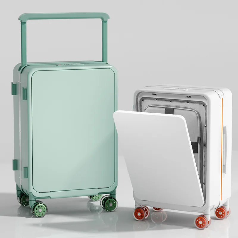 

New Wide Tie Rod Luggage Front Opening Laptop Bag 1:9 Deep Warehouse Travel Suitcases 20 inch Cabin Bag 24 inch Suitcases