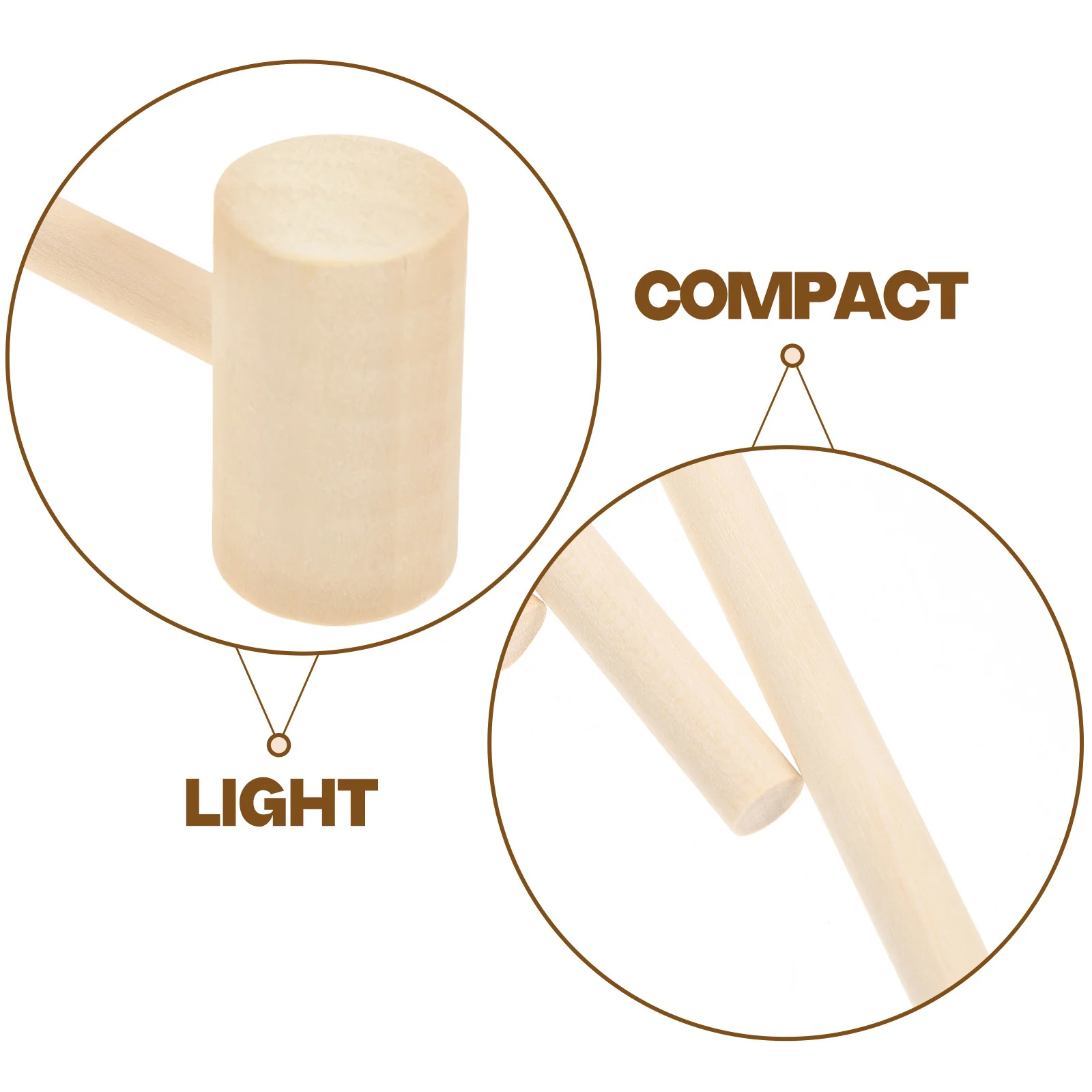 12Pcs Wood Mallet for Kids Mini Solid Wood Hammer Set Durable Safe Baby Hand Training Fun Mallet Tool Long-Lasting Development