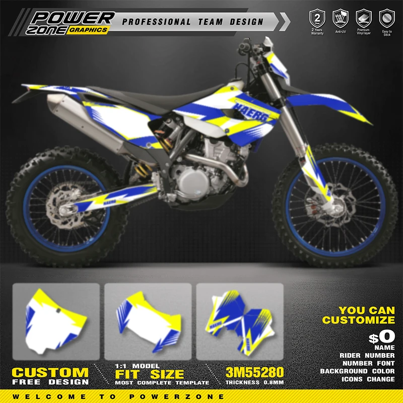 PowerZone Custom Team Graphics Backgrounds Decals Stickers Kit For HUSABERG 2013-2014 FE 390 450 570-TE250 300 -FX450-FS570 06