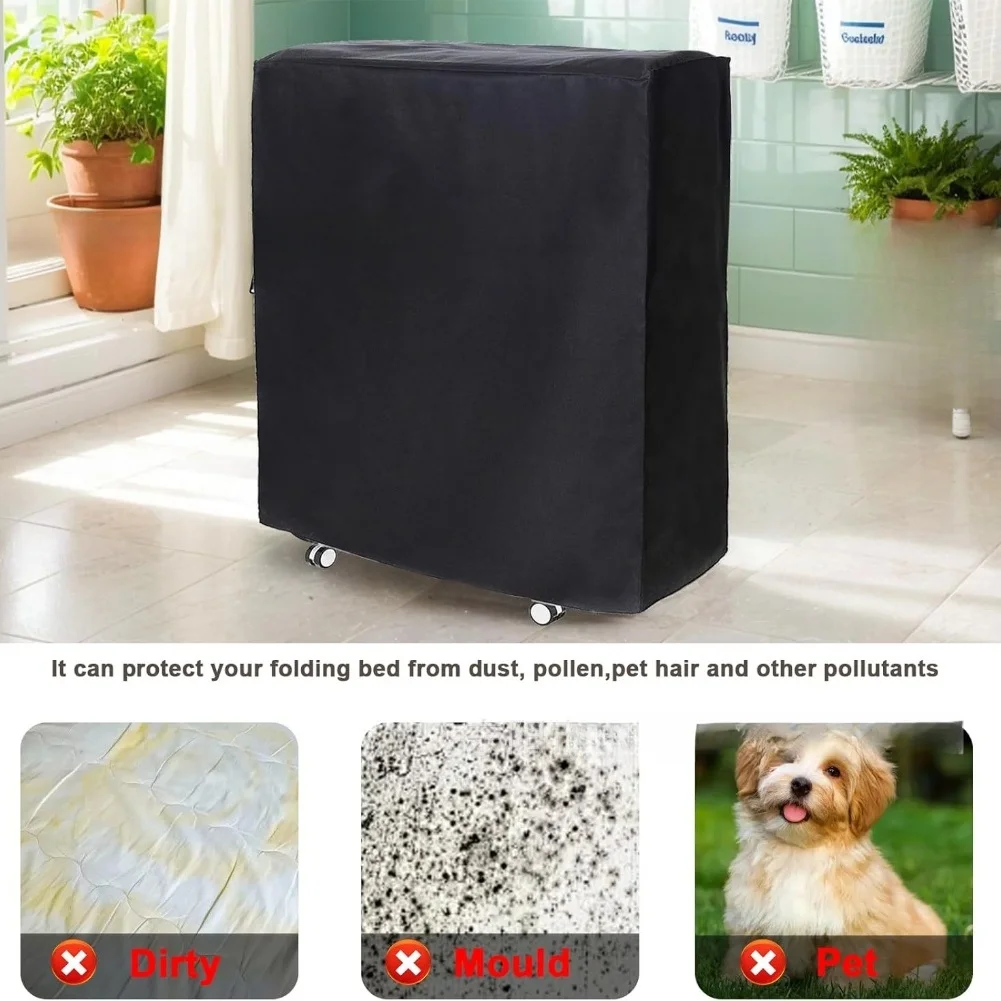 

Waterproof Protector Rollaway Bed Cover For Storage For Travel Adjustable Fit Waterproof Dustproof Elastic Drawstring