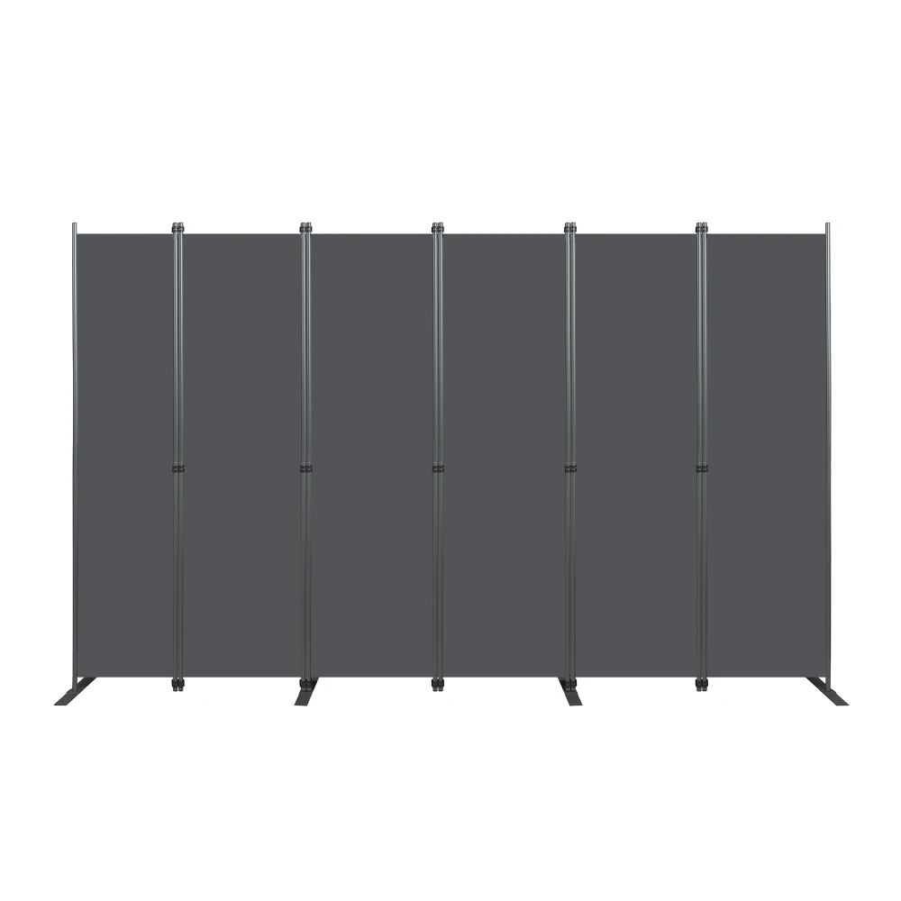 Paravent de séparation, grand, 6 panneaux, 3040 x 1800 mm, écran de protection d'intérieur, autoportant, pour bureau, chambre, salon, salle à manger, bureau d'étude - Gris