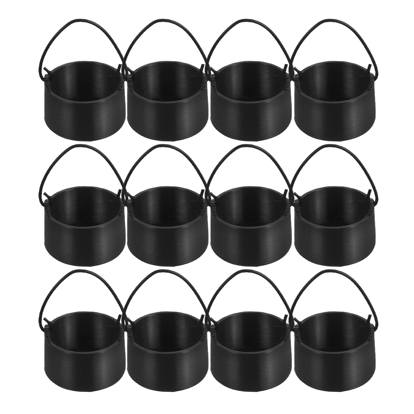 

20Pcs Halloween Cauldron Black Mini Plastic Cauldron Portable Party Favor Fairy Garden Dollhouse Decoration Cauldrons for Food
