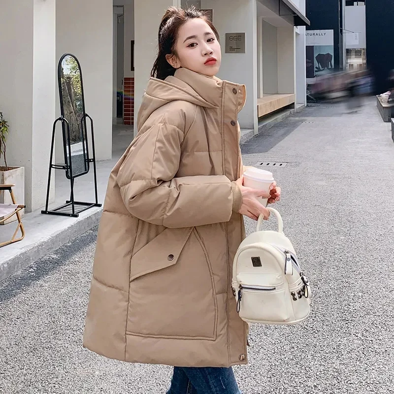 Frauen Mit Kapuze Dicke Baumwolle Jacke Winter Neue Koreanische Version Lose Und Vielseitige Mode High-end-Brot Kleidung Trend pendeln