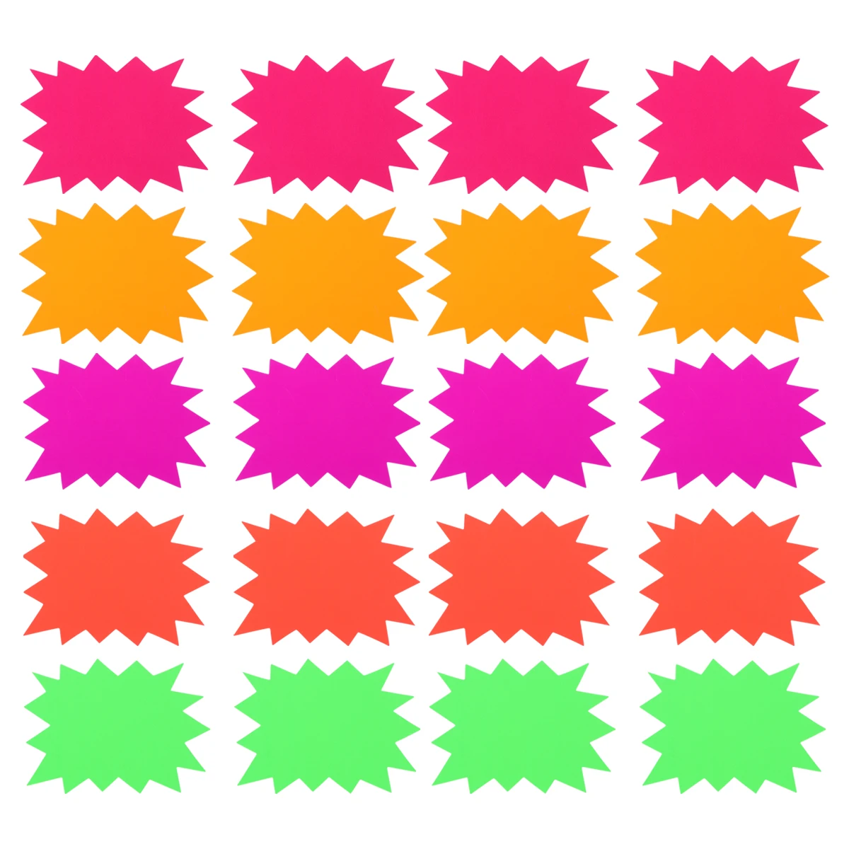

15 Packages Fluorescent Explosion Price Tags Paper Craft Bright Color Easy Use Ideal Supermarkets Malls Shops