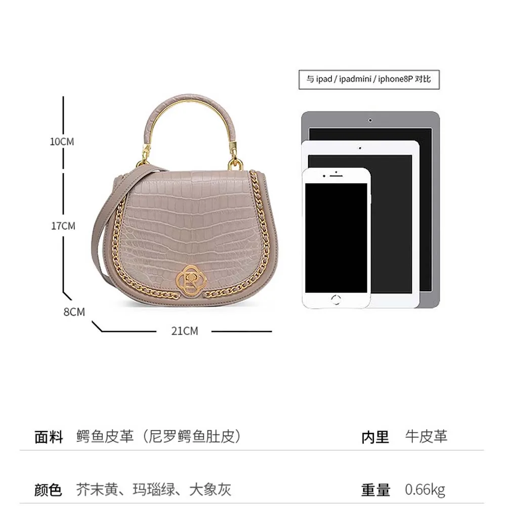 ouluoer crocodile skin  Female bag  fashion female Saddle bag  Casual shoulder bag  Female bag