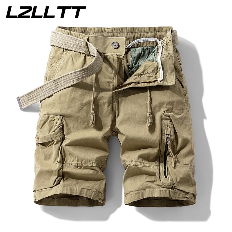 New Summer Men Cargo Shorts Mens Fashion Cotton Beach Multi Pocket Shorts Man Spring Casual Joggers Shorts Male Dropshipping