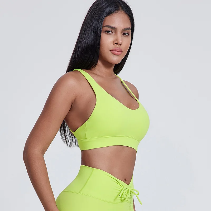

2025 Women Sports Bra High Elastic Quick Dry Breathable Yoga Vest Beauty Back Fitness Top Shockproof Running Gym Crop Underwear