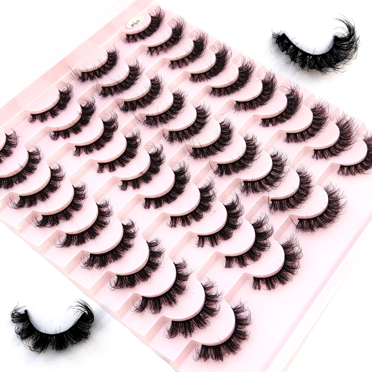 HBZGTLAD 20 Paar flauschige, lockige falsche Wimpern, dramatische und unordentliche künstliche Nerzwimpern, weise lange Urlaubswimpern